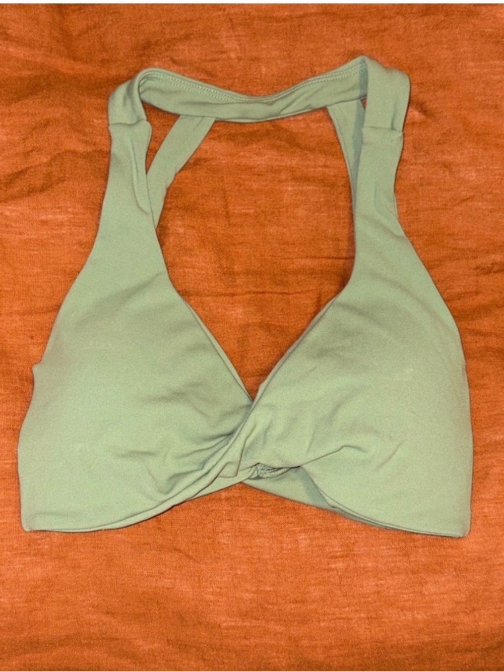BuffBunny Sage Green double twist Sports Bra Top